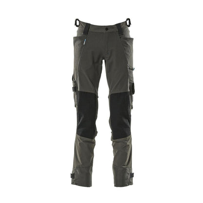 Trousers with knee pockets made of Dyneema, stretch trousers, dark anthracite