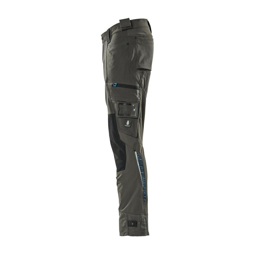 Trousers with knee pockets made of Dyneema, stretch trousers, dark anthracite
