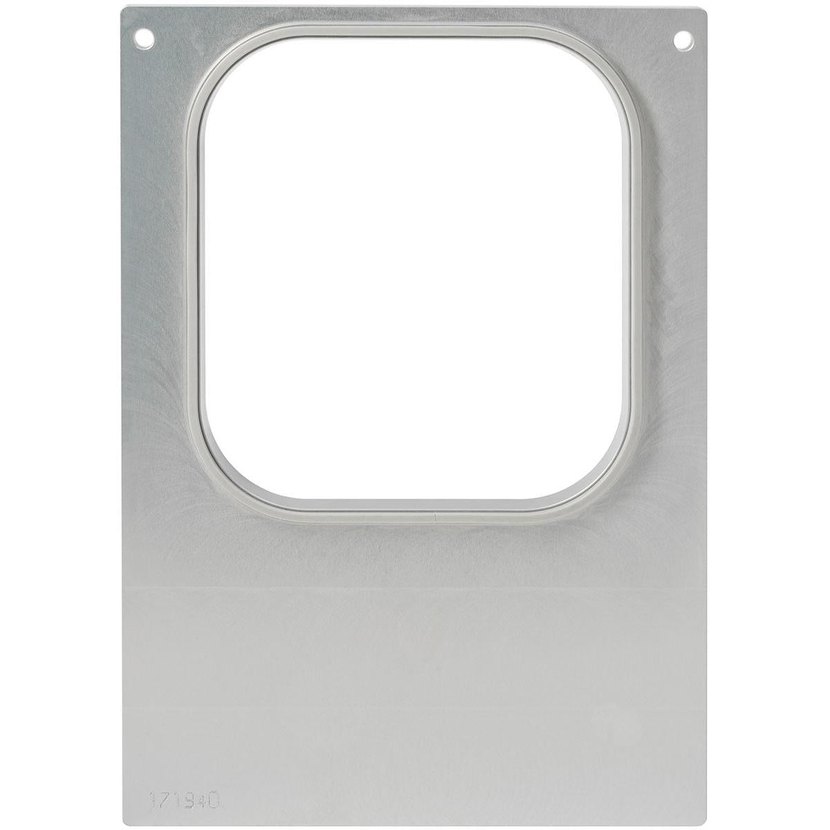 The DF10/20 cassette from Duni GmbH is a square metal frame with rounded edges, attached to a smooth rectangular plate with two holes - ideal for food storage and compatible with PP 1/6 GN trays 1000, 1600 ml.