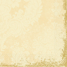 Die verschnörkelte, florale Vintage-Tapete in royalem Creme und Beige mit Distressed-Struktur erinnert an die Eleganz der Duni GmbH Zellt Servietten 40x40 cm, 250 Stück-hochwertige, 3-lagige Papierservietten für stilvolle Tischdekoration.