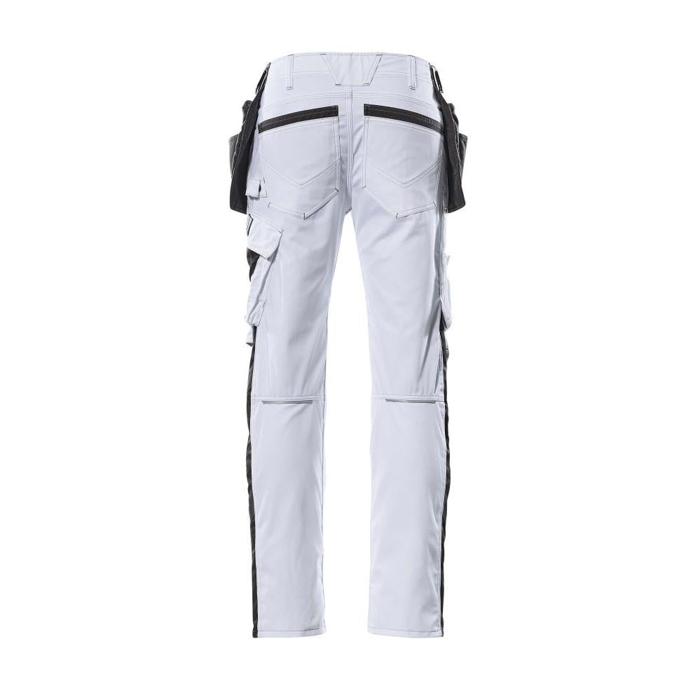 Trousers with hanging pockets, light weight trousers, white/dark anthracite