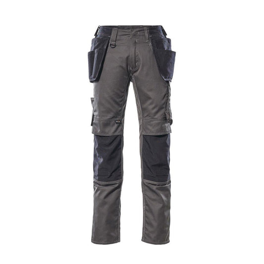 Trousers with hanging pockets, light weight trousers, dark anthracite/black