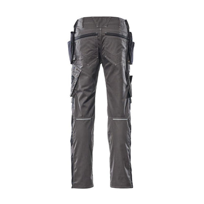 Trousers with hanging pockets, light weight trousers, dark anthracite/black