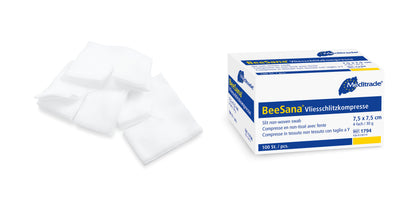 BeeSana® fleece slit compress, non-sterile, 4-fold