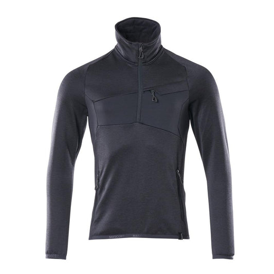 Fleece sweater with short zip microfleece jacket