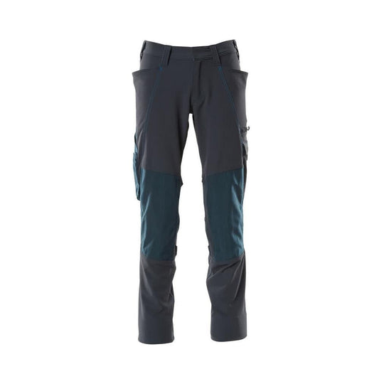 Pants, knee pockets, ULTIMATE STRETCH pants, black-blue