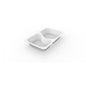 The Duni GmbH 1/4 GN menu trays 2 White PP/MIN 265x162x43 with two compartments is perfect for the catering industry and comes in a pack of 225 pieces.