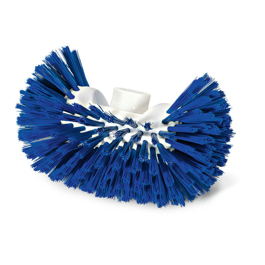 Die Nölle Profi Brush HACCP Tank- und Kesselbürste (0,5 mm harte Borsten, 1 Stück) von Nölle Profi Brush Bürsten- & Pinseltechnik e.K. hat dichte blaue Borsten und einen weißen Kern mit Mittelaufsatz, ideal für die Reinigung in der Lebensmittelindustrie.