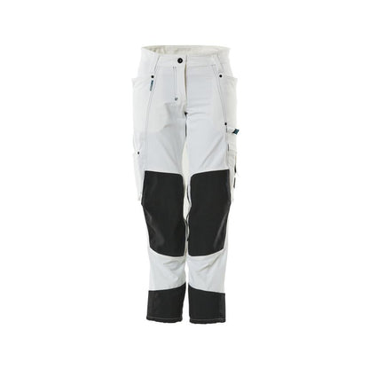 Pants with knee pockets, women, diamond pants, white