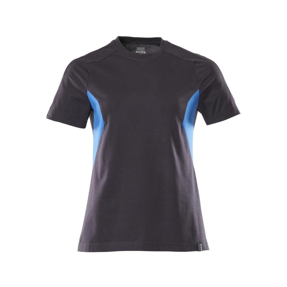 T-shirt, women's women's t-shirt, black blue/azure blue