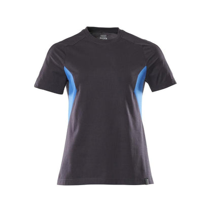 T-shirt, women's women's t-shirt, black blue/azure blue