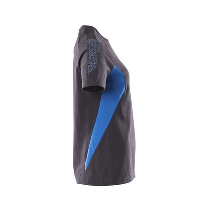 T-shirt, women's women's t-shirt, black blue/azure blue