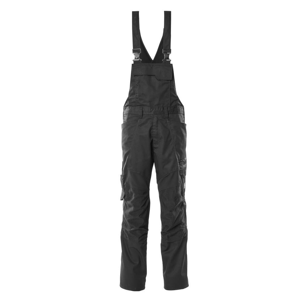 Dungarees, knee pockets, stretch inserts Dungarees, black