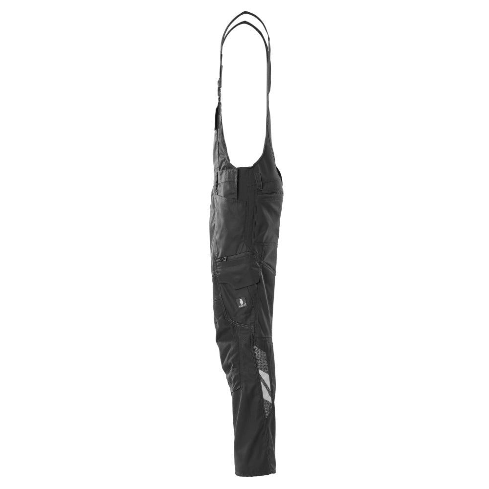 Dungarees, knee pockets, stretch inserts Dungarees, black