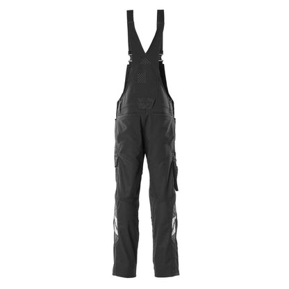 Dungarees, knee pockets, stretch inserts Dungarees, black