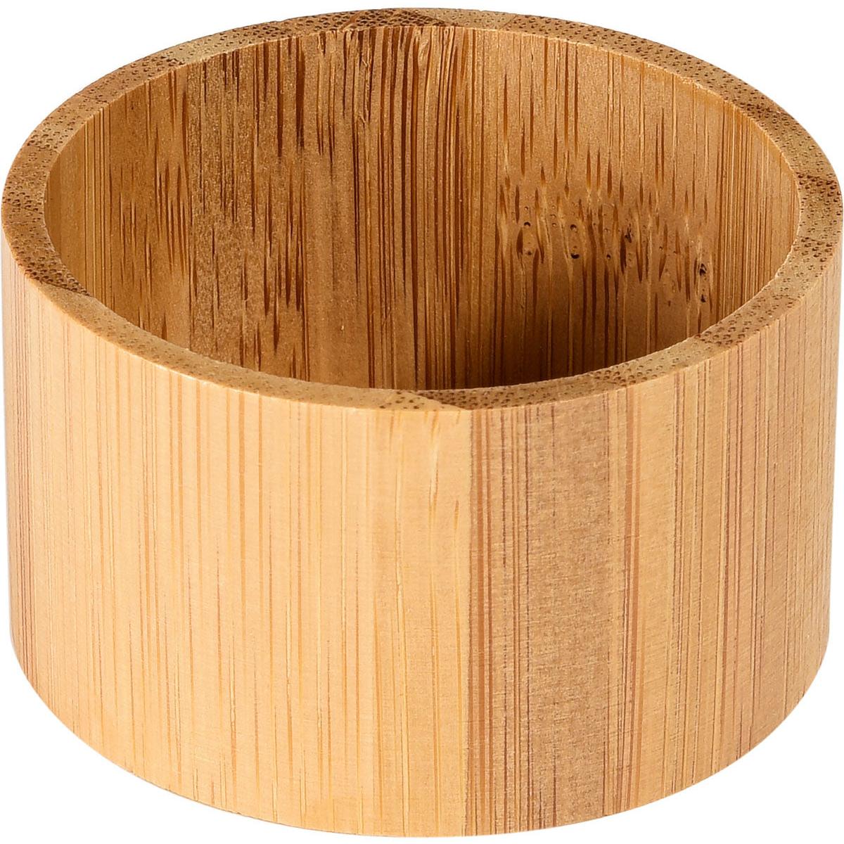 The LED candle holder made of bamboo by Duni GmbH (mini 33x57 mm, 8 pieces) is a stylish, modern accessory with visible grain - depicted empty and on a white background.