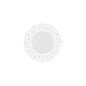The PAPSTAR round plate and cup doily Ø 12 cm, white (250 pieces, shrink wrap) by PAPSTAR GmbH has a round white design with a lace-like edge - ideal as an elegant doily for cups or plates.
