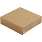 The Viking Cube Lid Brown Cardboard/PE 113x113x29 by Duni GmbH is a simple, closed, rectangular box with a flat lid and folded corners, designed as an eco-friendly packaging and depicted on a white background. Pack (300 pieces).