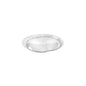 The Duni GmbH rPET Lid Atlantis 500/900 ml (164x150x17 mm) is a transparent, eco-friendly lid, depicted on a white background. Its raised edge makes it ideal for food packaging. Pack of 50 pieces.
