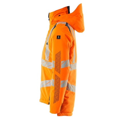 Winter jacket CLIMASCOT®, light weight winter jacket, hi-vis orange/dark petroleum