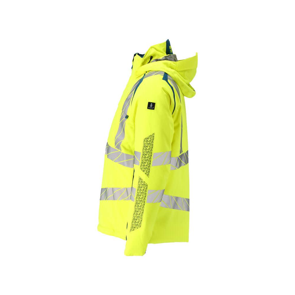 Winter jacket CLIMASCOT®, light weight winter jacket, hi-vis yellow/dark petroleum