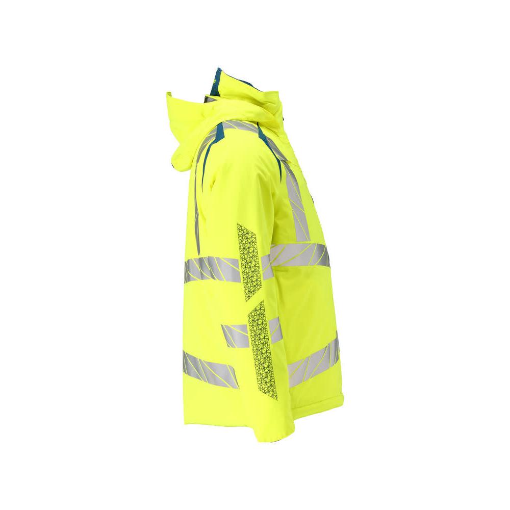 Winter jacket CLIMASCOT®, light weight winter jacket, hi-vis yellow/dark petroleum