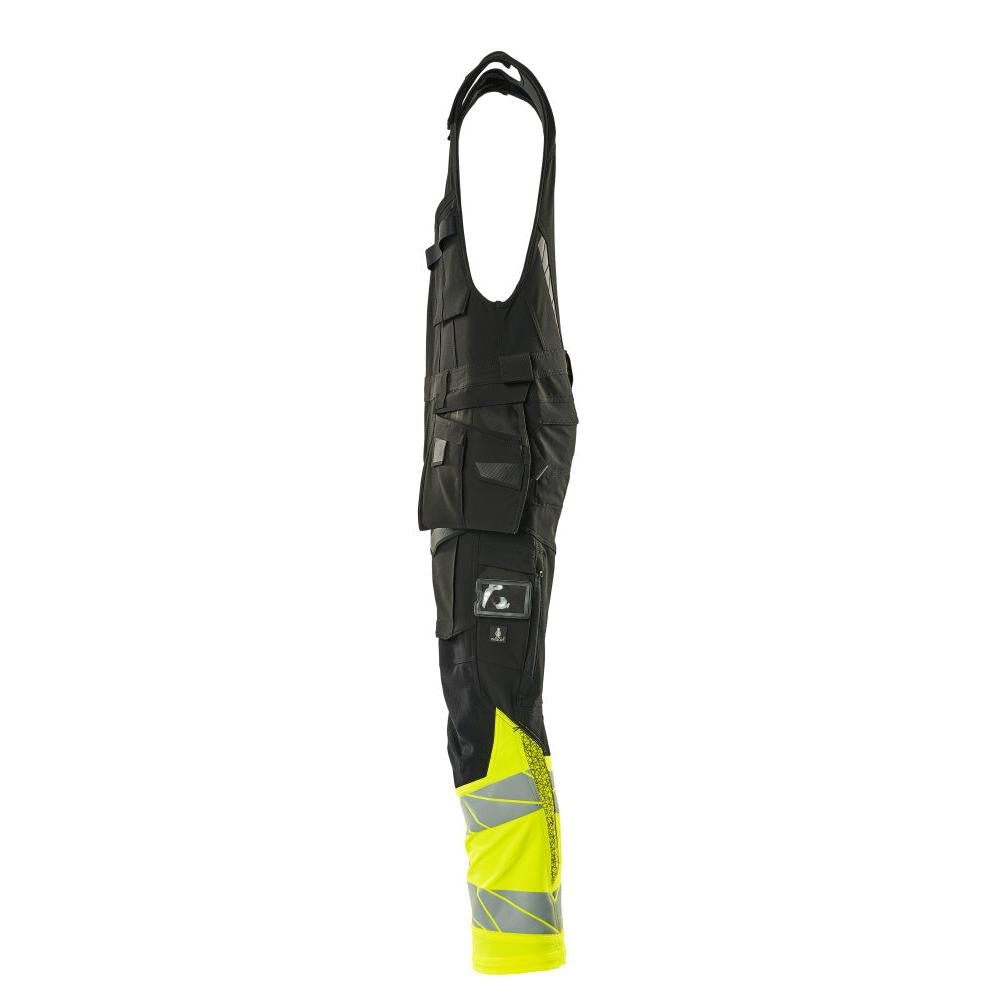 Combination trousers, hanging pockets, ULTIMATE STRETCH combination trousers, black/hi-vis yellow