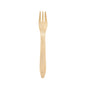 A single Duni GmbH fork 190 mm, waxed wood, stands upright against a white background - a minimalist example of sustainable disposable cutlery (Package: 100 pieces).
