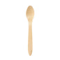 The Duni GmbH Spoon 190 mm, waxed wood Natural waxed 190 (Pack of 100 pieces) is an environmentally friendly, light wooden spoon with an oval bowl and straight handle, ideal for the sustainable kitchen.