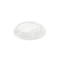 The Duni GmbH rPET lid with sip opening for 182533 / 182534, 192157-159 is a transparent, round lid with a raised center and drinking opening, depicted on a plain white background. Package: 50 pieces.