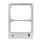 The DF10/20 2-comp cassette from Duni GmbH is a rectangular metal frame with rounded edges, two large cutouts, screws on the underside, and corner holes on the top for secure use with Fibretray Caterline 640/465 ml stock trays.