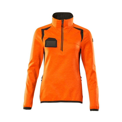 Fleece sweater with short zipper, women's microfleece jacket