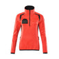 Fleece sweater with short zipper, women's microfleece jacket