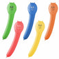 The PAPSTAR GmbH colorful assorted balloons "Caterpillar" (5 pieces) are ribbed, elongated balloons in various colors with smiling faces - ideal for children's party decorations and festive occasions.