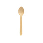 A single Duni GmbH spoon 160 mm, waxed wood, with a rounded bowl and straight handle stands centrally on a white background - an ideal eco-friendly disposable cutlery. Package: 100 pieces.