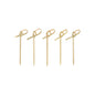 Forty PAPSTAR 40 finger food picks "pure" from PAPSTAR GmbH made of bamboo with pointed ends and looped knots stand neatly and evenly upright on a simple white surface, ideal for serving finger food.