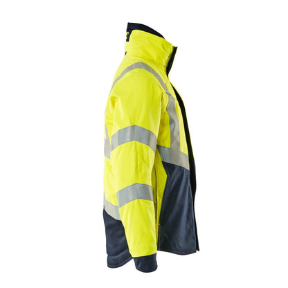 Winter jacket with quilted lining Pilot jacket Multisafe, hi-vis yellow/black-blue