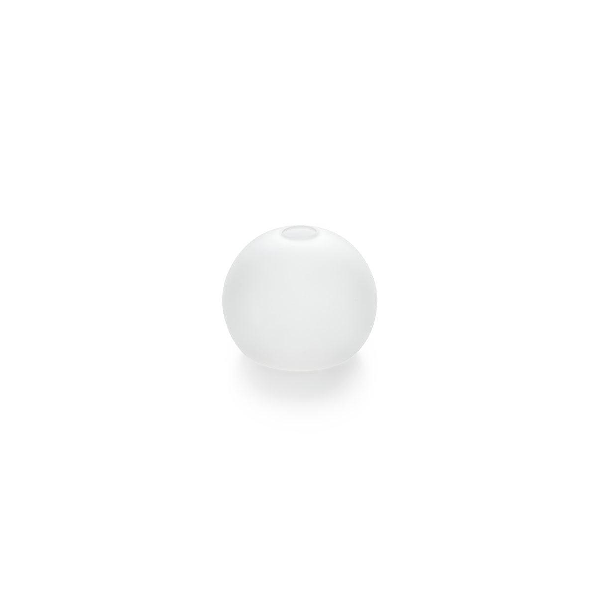 A single round, translucent white pearl with a central hole is depicted on white - an ideal decorative accessory to present your Drop 65x80 mm vase from Duni GmbH in stylish flower boxes.