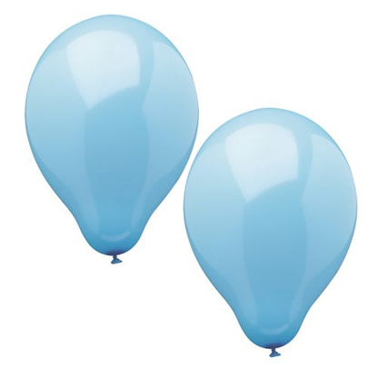Ten high-quality PAPSTAR balloons (Ø 25 cm) in light blue from PAPSTAR GmbH, shiny and ideally knotted – perfect for stylish decorations against a white background.