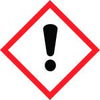 Ein rotes, rautenförmiges Warnsymbol mit einem schwarzen Ausrufezeichen darin. Dies wird häufig verwendet, um auf eine allgemeine Gefahr oder Vorsicht hinzuweisen.