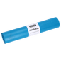 Pictured is a roll of EMIL DEISS KG (GmbH + Co.) DEISS 20004 blue garbage bags, 700x1100x0.029 mm (25 bags per roll), with a white "DESS" label and "Garbage bags", on a white background.