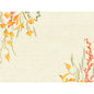 Paper placemats 30x40cm Fall Beauty by Duni GmbH: Textured beige background, orange-yellow autumn leaves, green stems, and red berries in the corners - perfect for autumn table decoration. Pack of 250 pieces.
