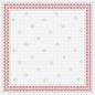 The Dunicel tablecloth 84x84cm Tradition by Duni GmbH has a white background with repeating golden stars and borders of red-green floral and geometric patterns, making it ideal as a festive table decoration. Packed in 1 box.