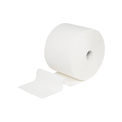 A WypAll® L10 paper towel for surfaces from Kimberly-Clark GmbH, large roll (38.00 cm x 23.50 cm), with visible cardboard core on white background - ideal for surface cleaning.