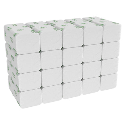 A case of Hostess™ NATURA™ towels from Kimberly-Clark GmbH - 20 packs of large, folded white towels (84 sheets each), ideal for public washrooms stocked with paper towels or similar products.