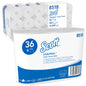 A pack of Scott® Control™ toilet paper from Kimberly-Clark GmbH contains 6 packs with 6 white rolls each, 350 sheets per roll; the packaging highlights hygiene and shows product details.