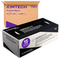 Pictured are two Kimtech® Science Precision Wipes boxes from Kimberly-Clark GmbH: a brown shipping box (15x196 sheets) and a black-and-white retail box for cleaning sensitive surfaces.