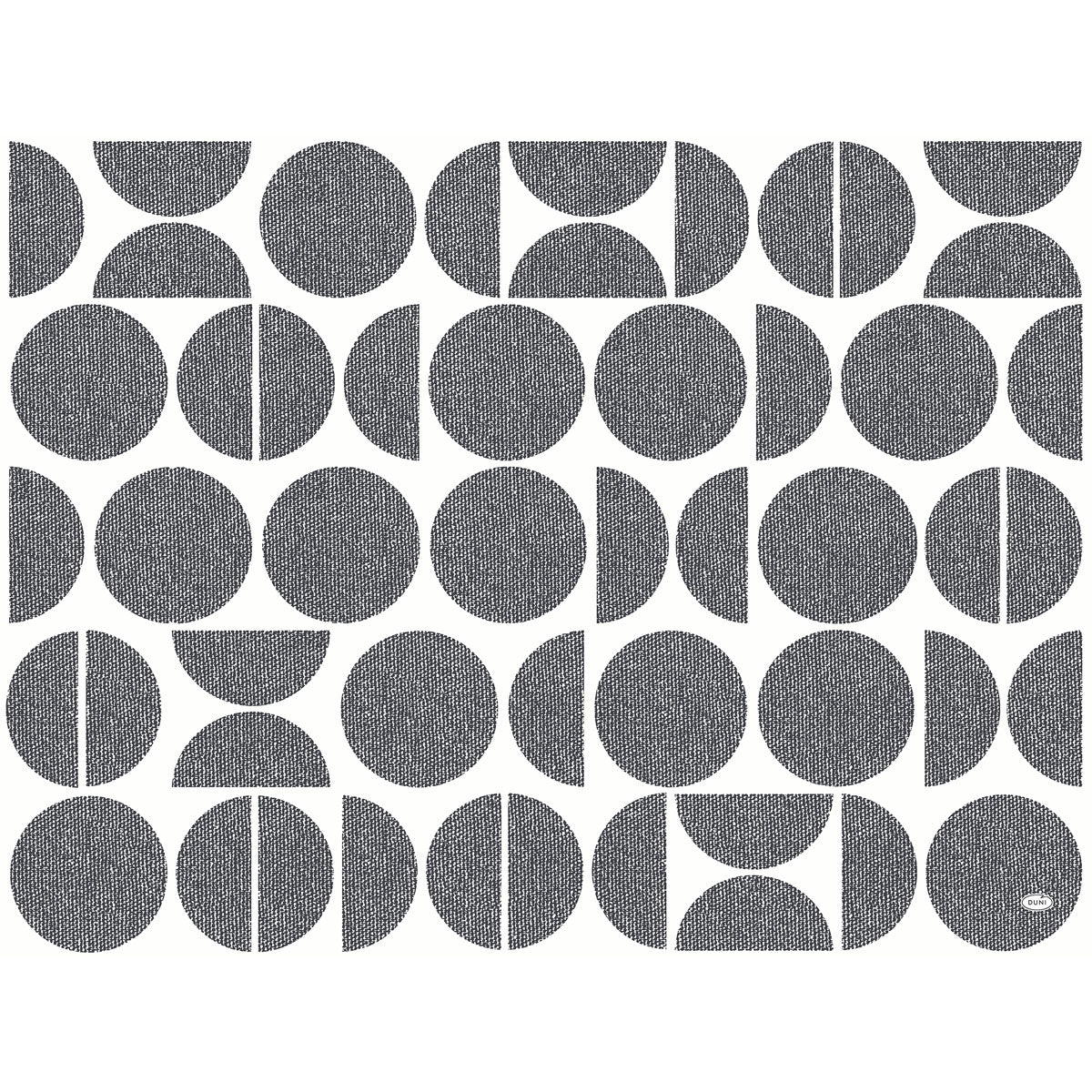 A grid of black and white textured circles and semicircles on white - ideal for Duni GmbH Dunicel sets 30x40 cm, 100 pieces - shapes for creative occasions | Pack (100 pieces).