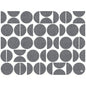 A grid of black and white textured circles and semicircles on white - ideal for Duni GmbH Dunicel sets 30x40 cm, 100 pieces - shapes for creative occasions | Pack (100 pieces).
