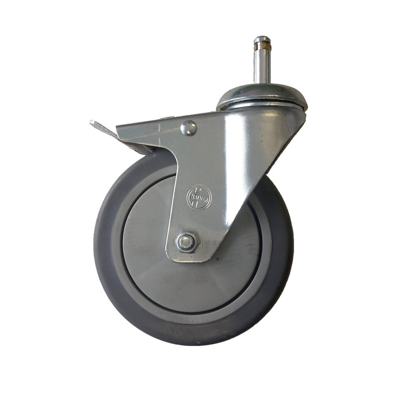 Numatic swivel castor with brake, gray